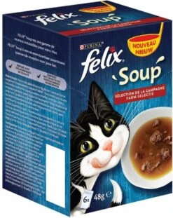 Felix Soup Vlees Selectie - Katten Natvoer - 24 X 48g -Kattenbenodigdheden Winkel 954x1200