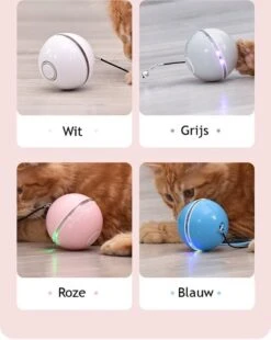 Otiume Elektrische Speelbal - Slimme Interactieve Zelfrollende Bal - Speelgoed Voor Katten - Kattenspeelgoed - Blauw -Kattenbenodigdheden Winkel 956x1200
