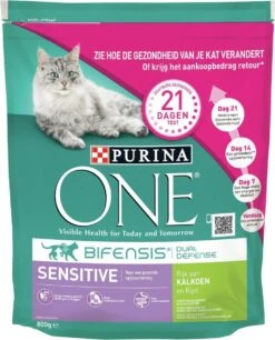 Purina One Sensitive - Kalkoen/Rijst - Kattenvoer - 800 G -Kattenbenodigdheden Winkel 970x1200 2