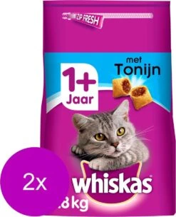 Whiskas Brokjes Adult Tonijn - Kattenvoer - 2 X 3,8 Kg