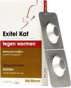 Exitel No Worm Ontwormingsmiddel - Kat 2 Tabl -Kattenbenodigdheden Winkel 978x1200