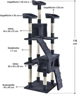 Merkloos Katten Krabpaal - Amy - Donkergrijs -Kattenbenodigdheden Winkel 983x1200