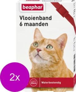 Beaphar Vlooienband 6 Maanden Kat 35 Cm - Anti Vlooienmiddel - 2 X Rood -Kattenbenodigdheden Winkel 993x1200