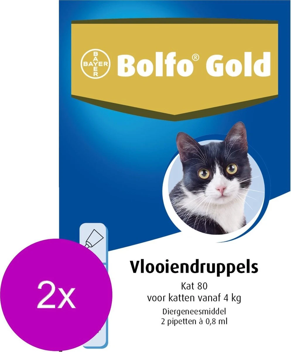 Bolfo Gold Kat 80 - Anti Vlooienmiddel - 2 X 2 Stuks Van 4 Kg 2 Bolfo Gold Kat 80 - Anti Vlooienmiddel - 2 X 2 Stuks Van 4 Kg - Afbeelding 2