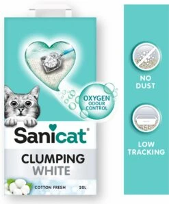 Sanicat Kattenbakvulling Clumping White Cotton Fresh 20 Liter -Kattenbenodigdheden Winkel 996x1200 6