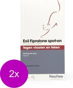 Flea Free Fipralone Spot-On Kat - Anti Vlooien En Tekenmiddel - 2 X 3 Pip -Kattenbenodigdheden Winkel 997x1200